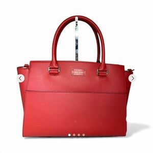 New Kate Spade New YorkGrove Street Leather Lana Satchel Red Leather Handbag